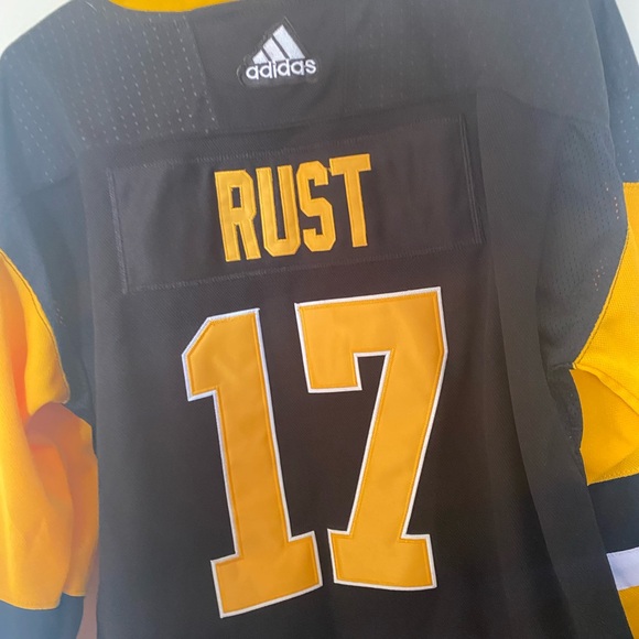 Pittsburgh Penguins Black and yellow Adidas Bryan Rust jersey NWT hockey - Picture 4 of 5